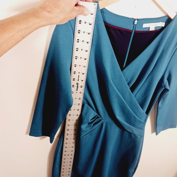 Boden, Connie Ponte Dress Size 8L, Dark Cyan, Feminine, Fitted, Flattering - Picture 13 of 16